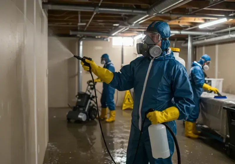 Basement Sanitization and Antimicrobial Treatment process in Mountain Lakes, NJ